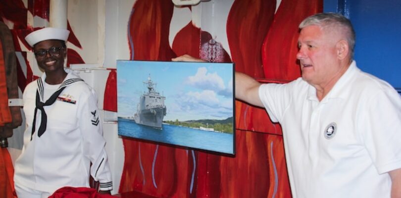 USS Pearl Harbor (LSD 52) Crew Honored with Navy Art Print on Pearl Harbor Day