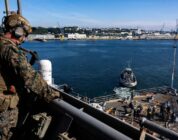 USS Oak Hill Departs Brest, France