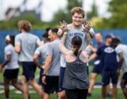 Navy Pilots Join Old Dominion Football Team for Sweaty Workout