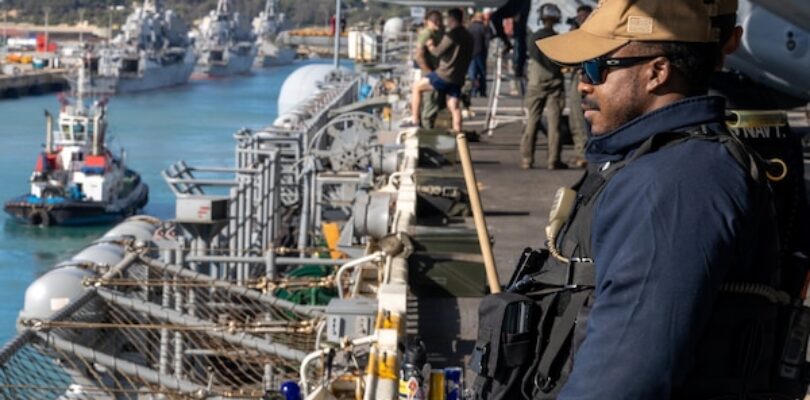 USS Wasp Departs Rota before Return to Home Port