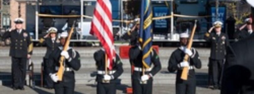 A commissioning ceremony for The Strike Group is held at the U.S. Navy Memorial Plaza [Image 1 of 3]