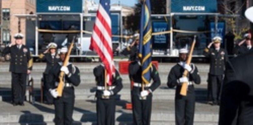 A commissioning ceremony for The Strike Group is held at the U.S. Navy Memorial Plaza [Image 1 of 3]