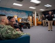 Adm. Jim Waters, Commander, Navy Recruiting Command visits Navy Recruiting Station Dezavala [Image 5 of 6]